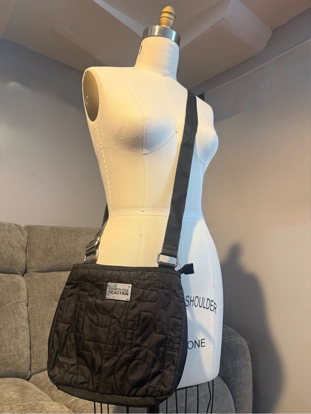 Kenneth Cole Reaction Black Quilted Crossbody Shoulder Bag 🖤